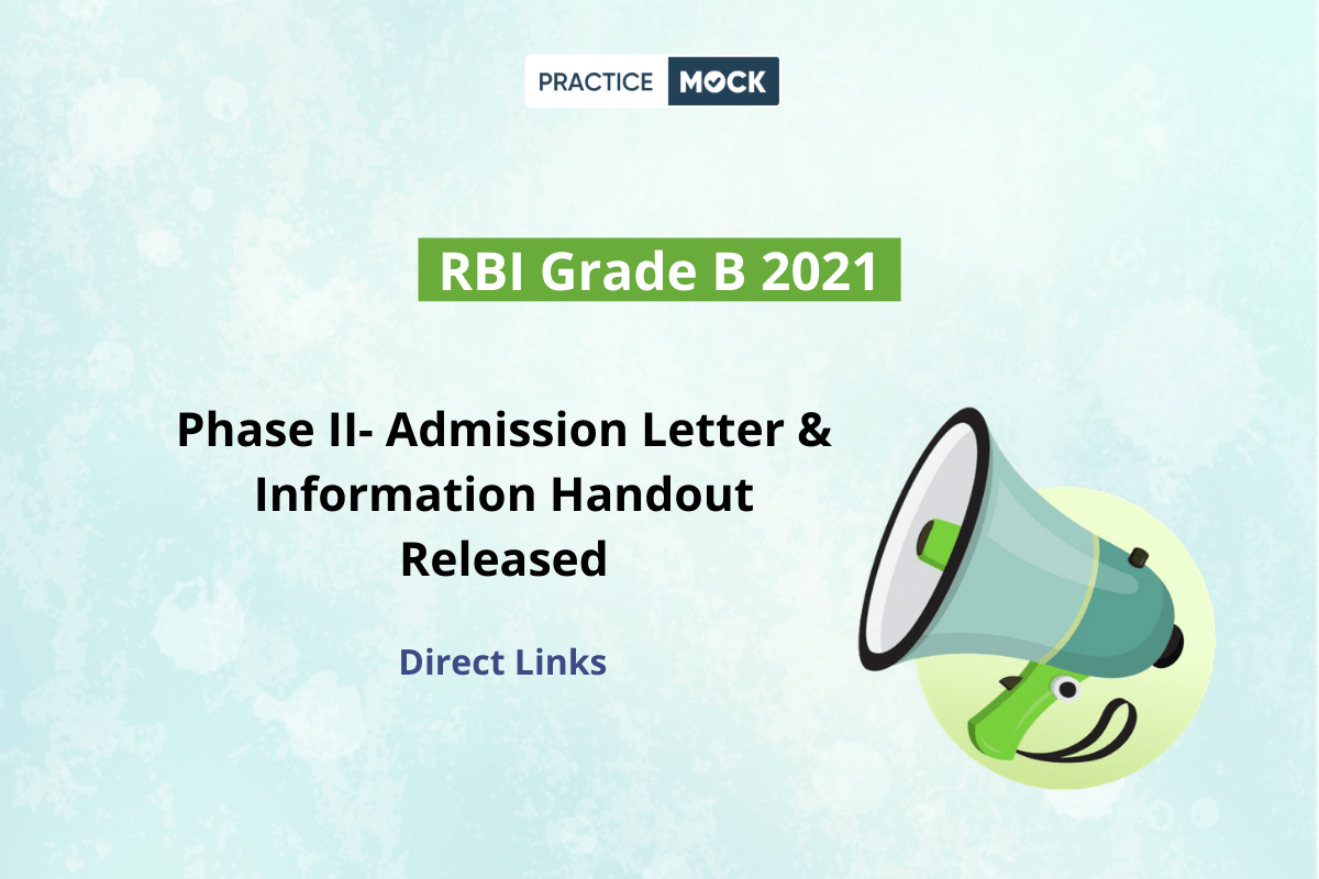 RBI Grade B 2021 Phase II- Admission Letter Released- Check Direct Link