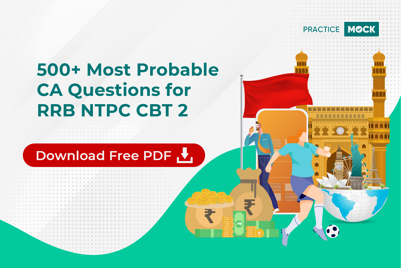 500+ Most Probable CA Questions for RRB NTPC CBT 2- Download Free PDF