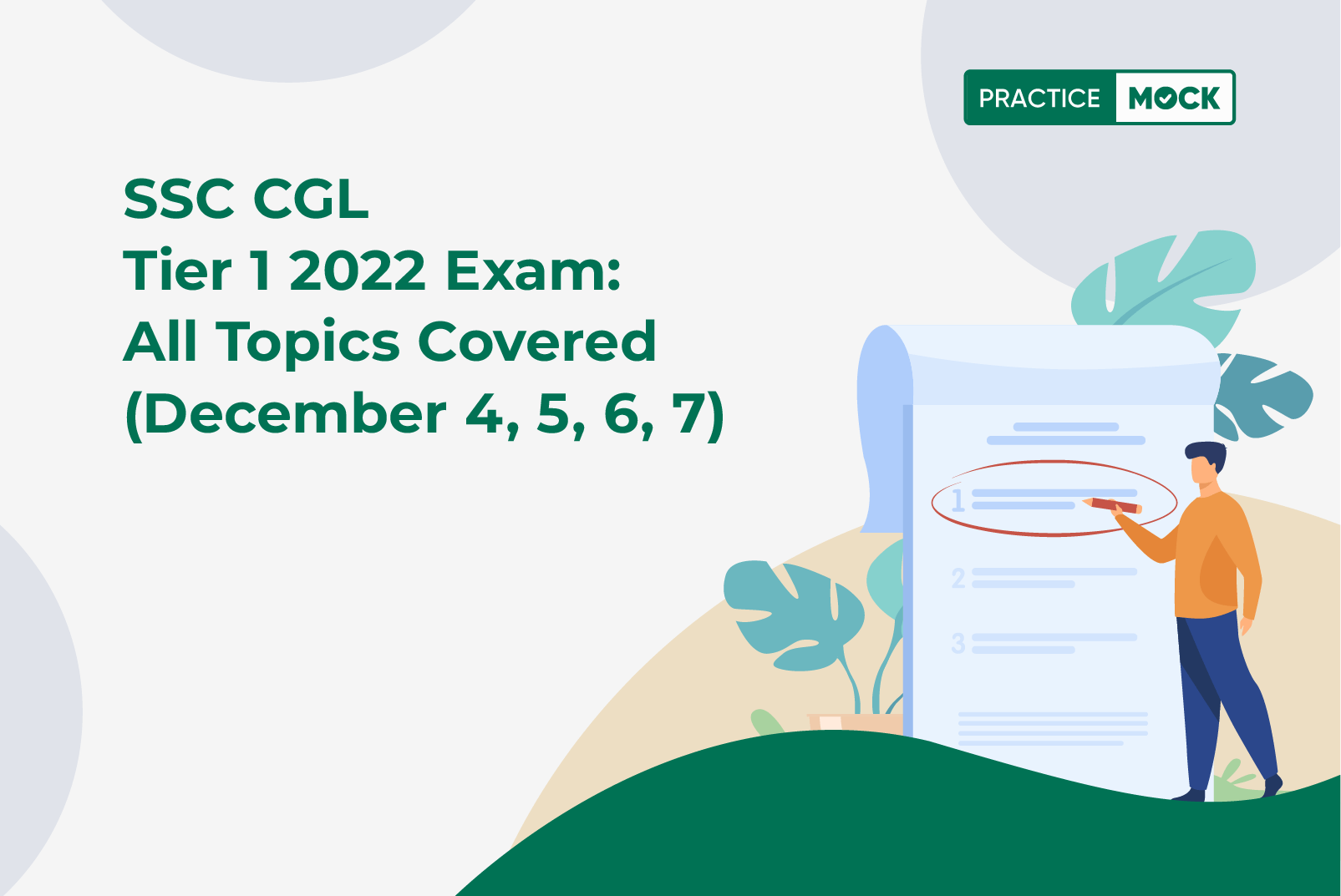 SSC CGL Tier 1 2022 Exam All Topics Covered December 4 5 6 7