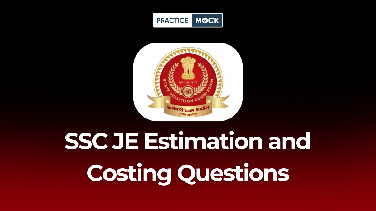 SSC JE Estimation and Costing Questions