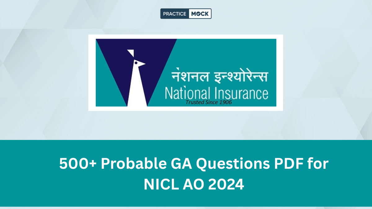 500+ Probable GA Questions PDF for NICL AO 2024