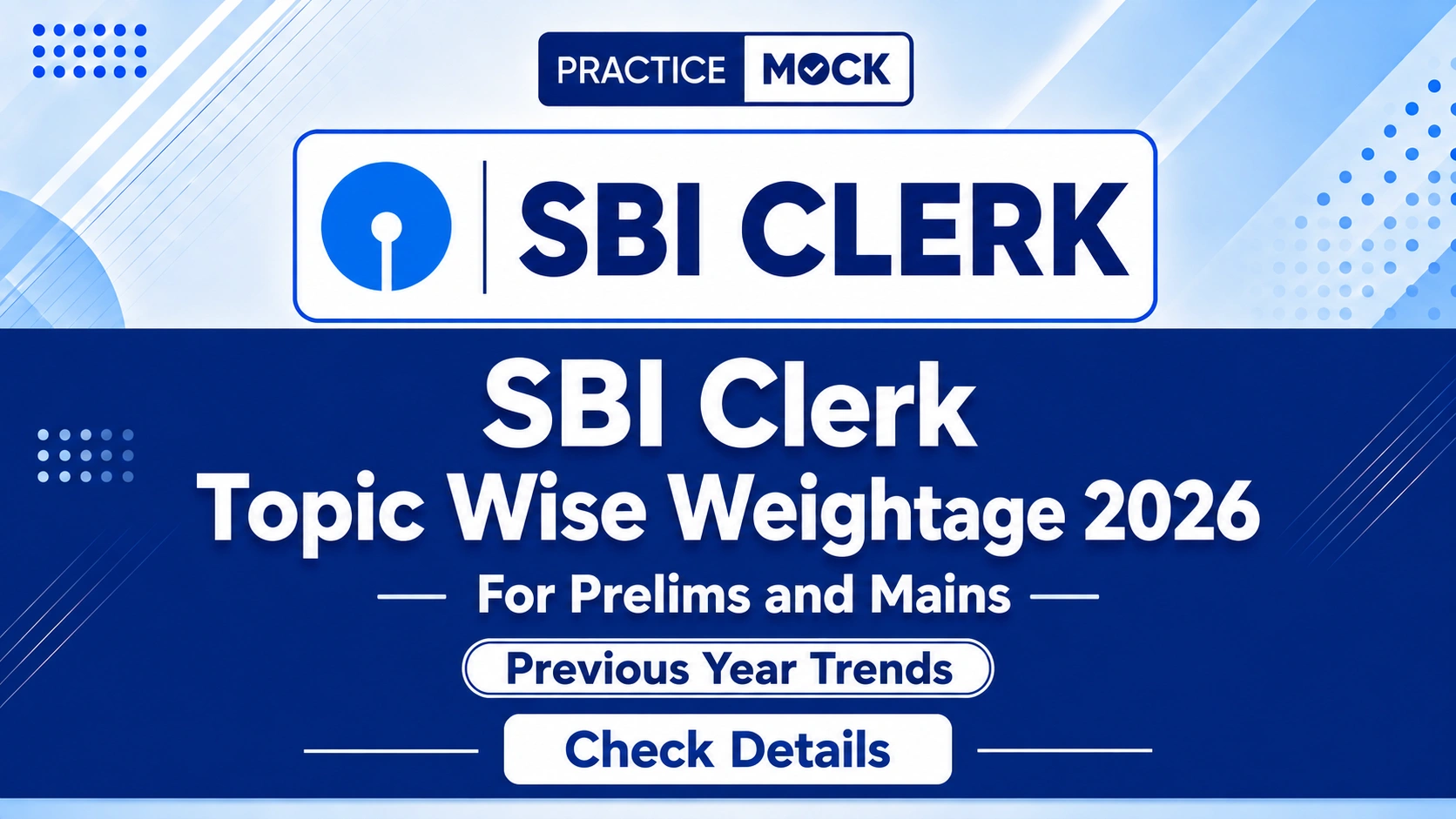 sbi clerk topic wise weightage
