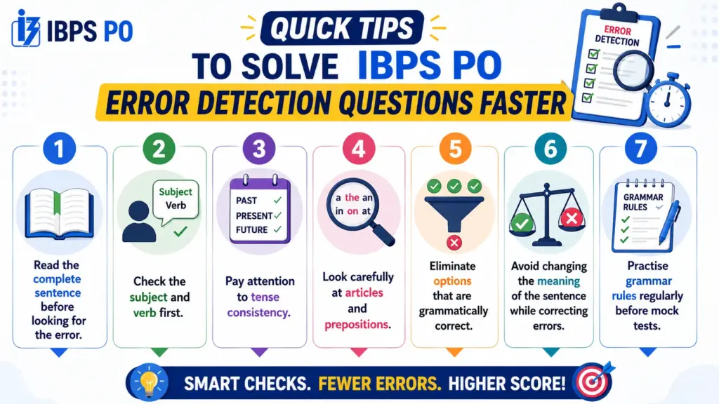 Quick Tips to Solve IBPS PO Error Detection Questions Faster