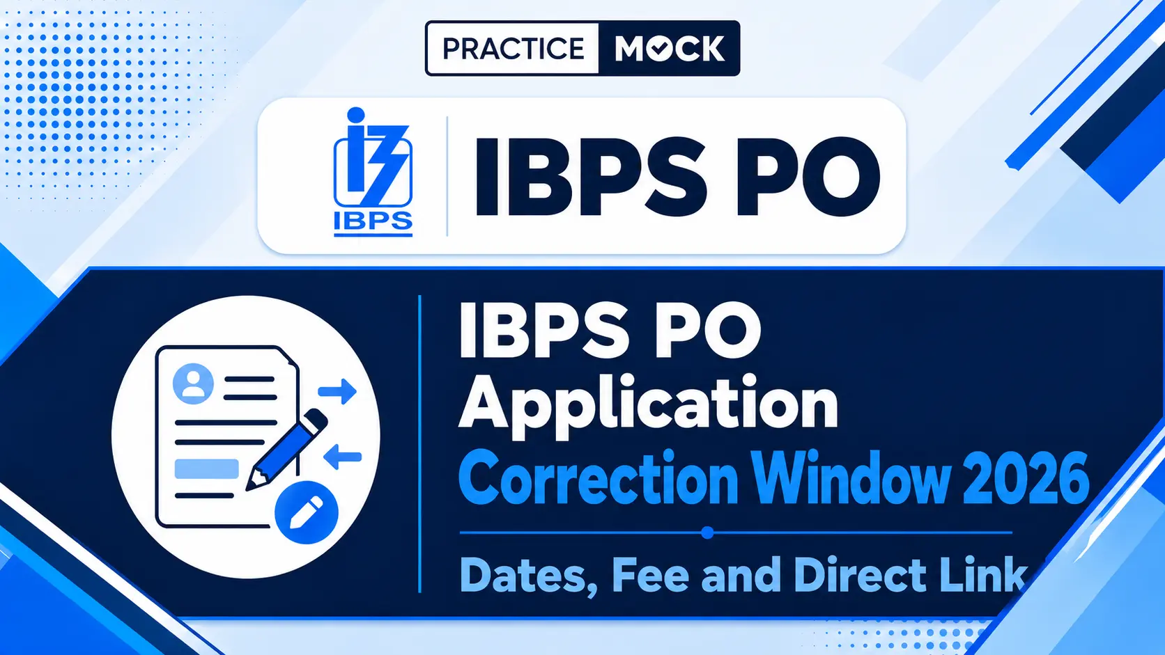 ibps application correction window