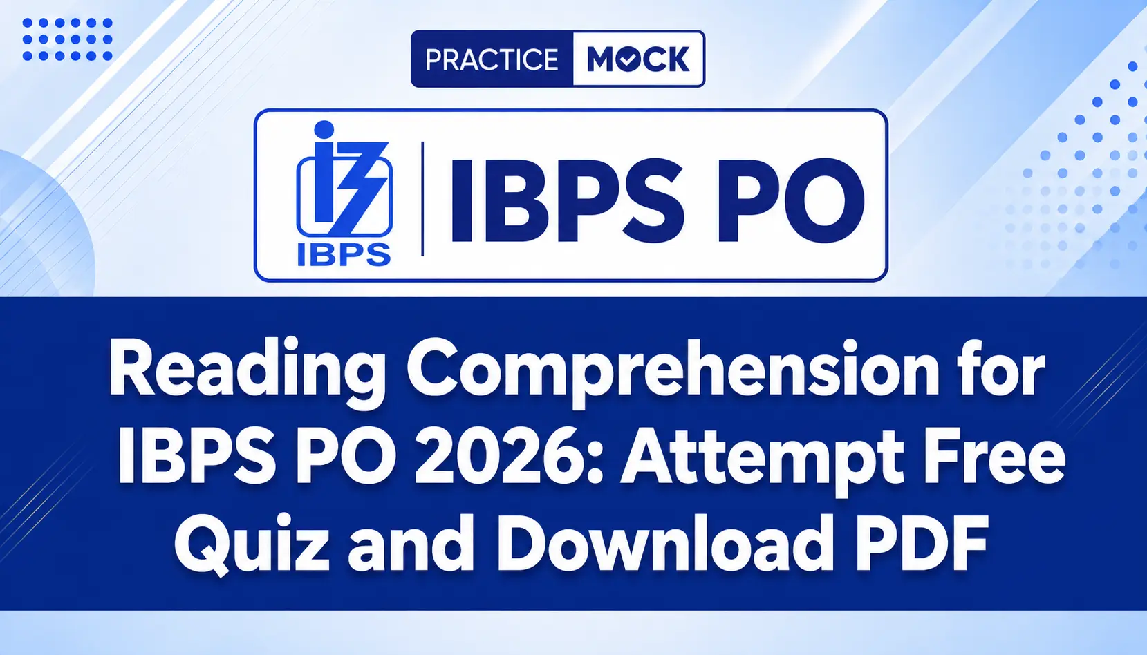 ibps po reading comprehension