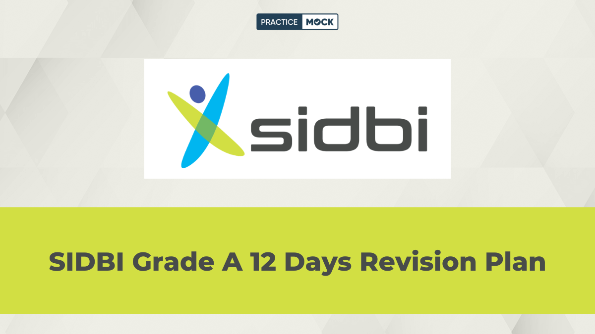 SIDBI Grade A 12 Days Study Plan for Success