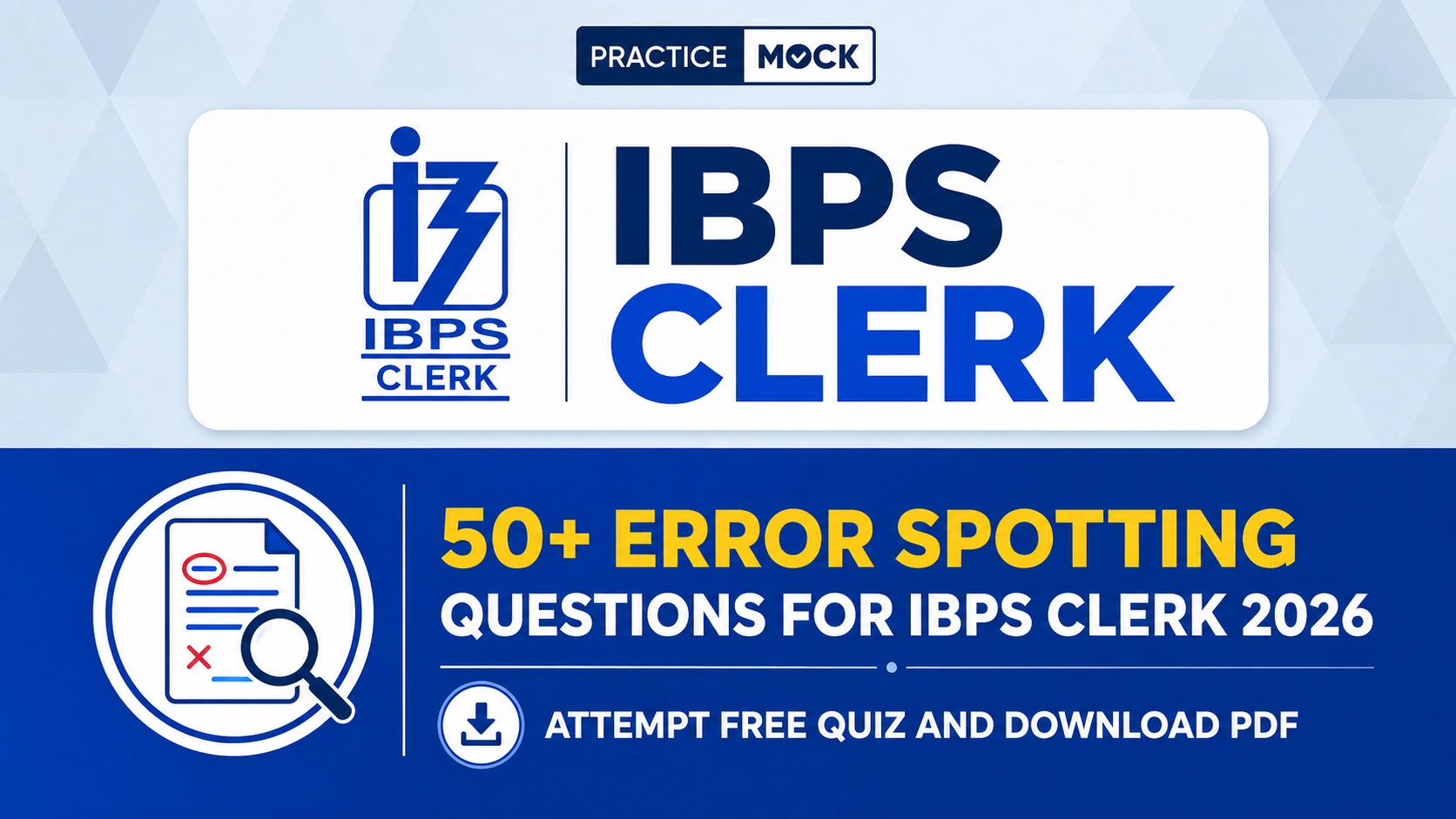 error spotting questions for ibps clerk free quiz