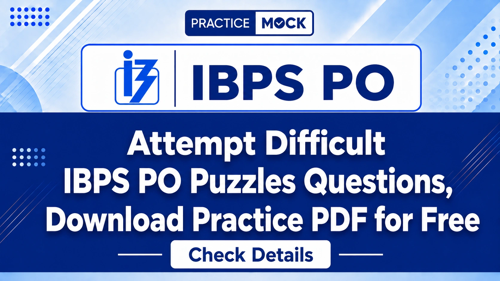 ibps po puzzles questions