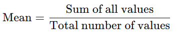 Formula of Mean.