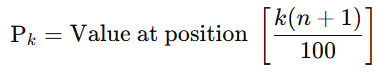 Formula for Percentiles.