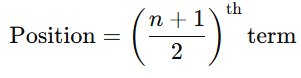 Formula for Median for Odd Numbers.