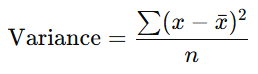 Formula for Variance.