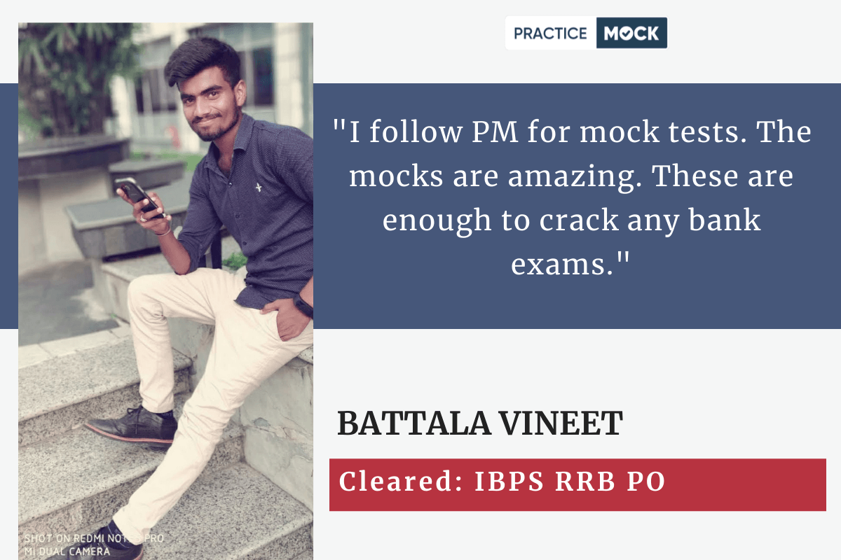 check success story of Battala Vineet who cleared RRB PO exam