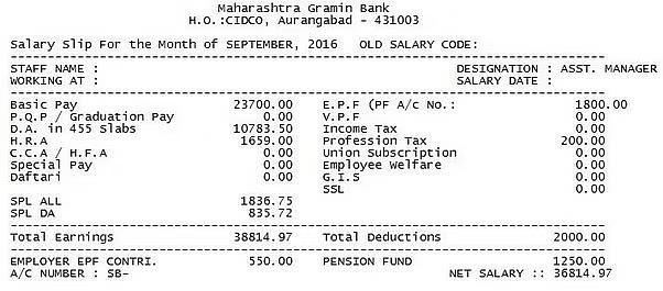 IBPS RRB Clerk salary slip