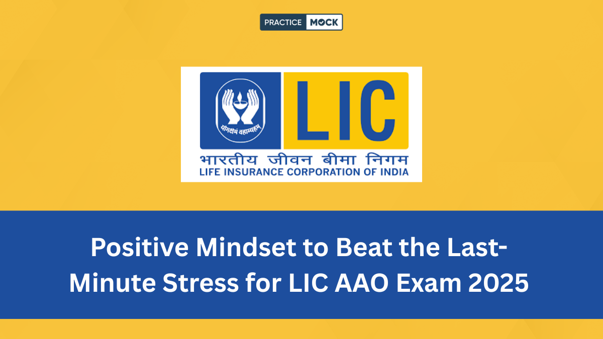 tudent staying calm and confident while preparing for LIC AAO Exam 2025 with a positive mindset.