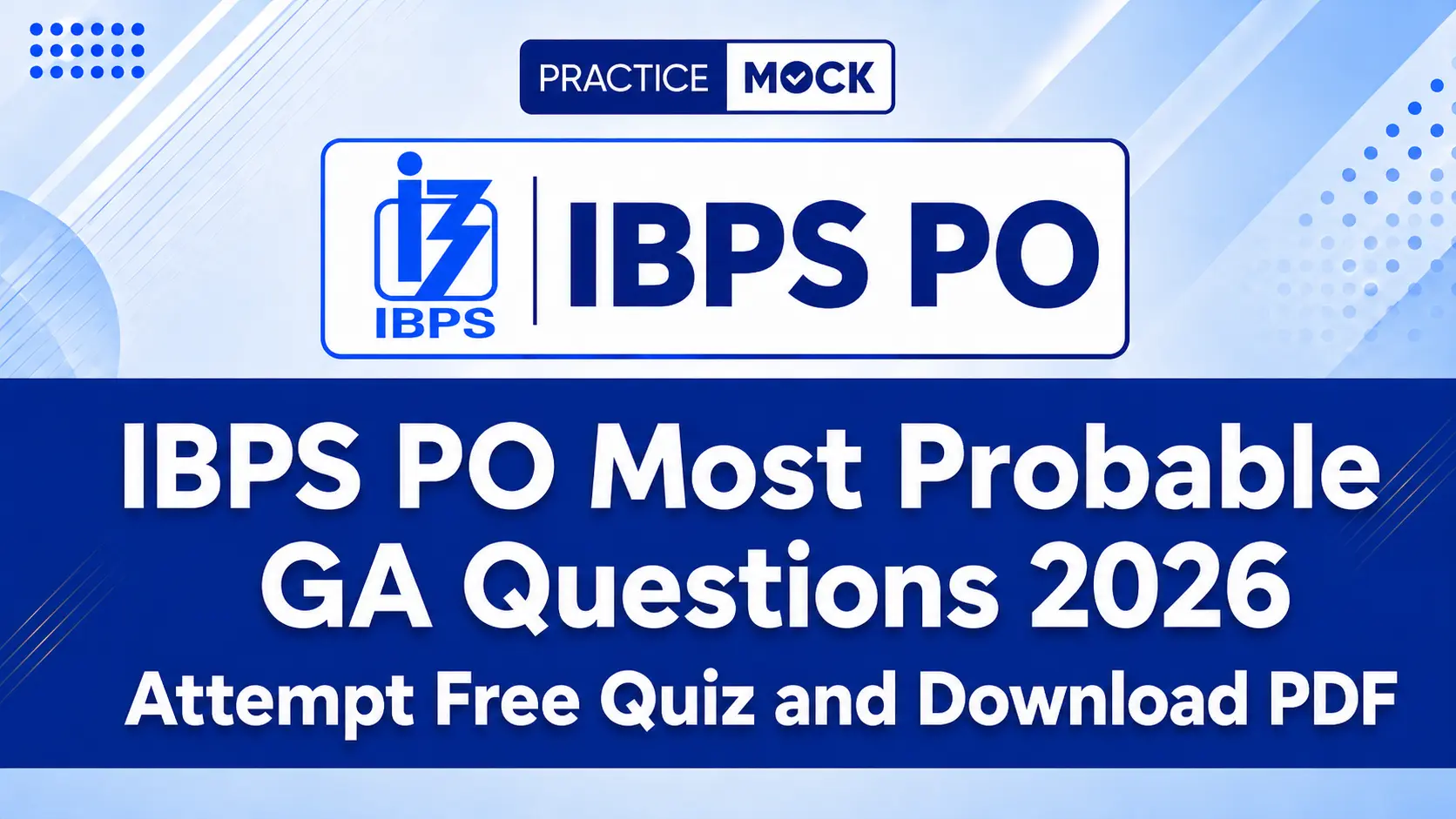 ibps po most probable ga questions