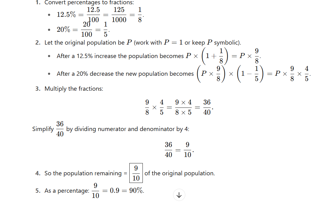 percentage to fraction conversion question with solution