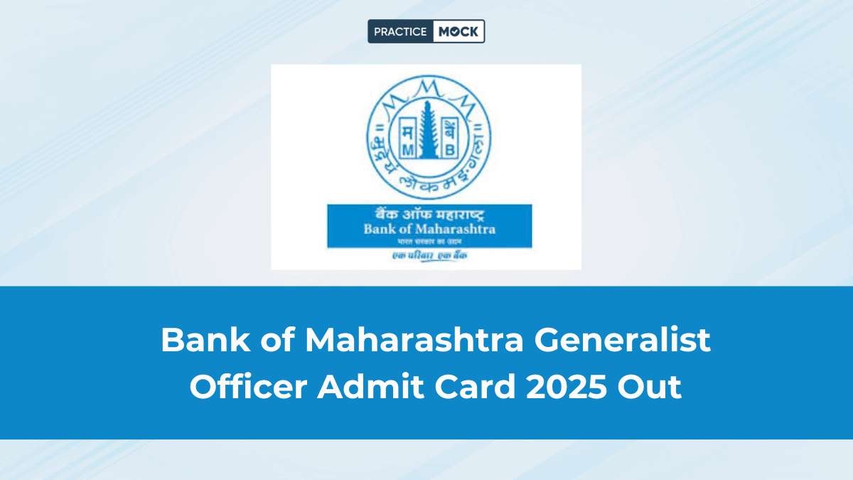 Bank of Maharashtra official website interface showing Generalist Officer admit card download page with login fields for registration number and password