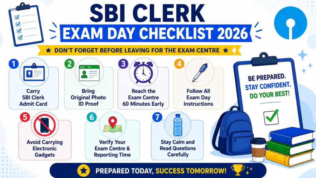 sbi clerk exam day checklist