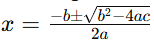 quadratic equation formula