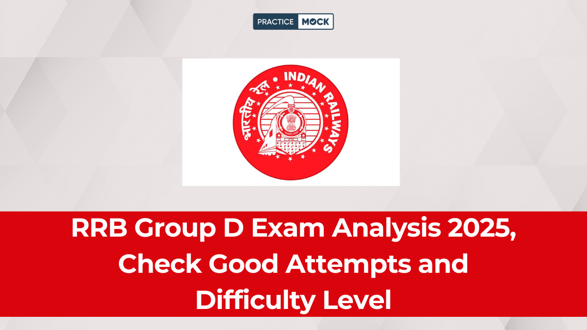 Featured image showing Indian Railways logo with title “RRB Group D Exam Analysis 2025, Check Good Attempts and Difficulty Level”