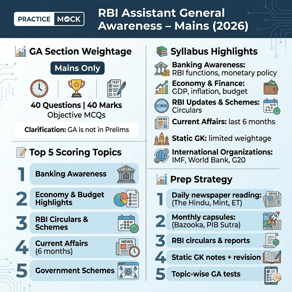 RBI Assistant General Awareness Syllabus & Important Topics
