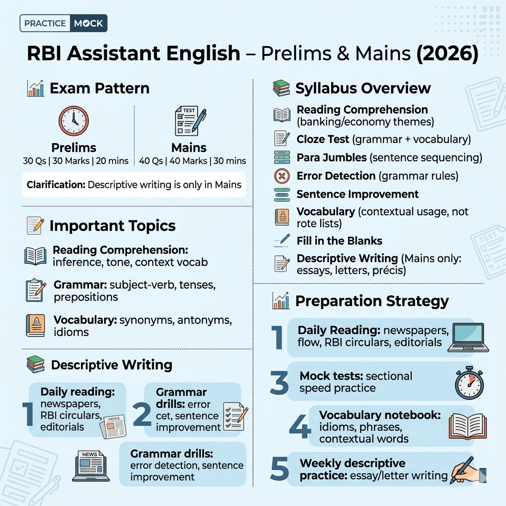 RBI Assistant English Mastery for Prelims and Mains