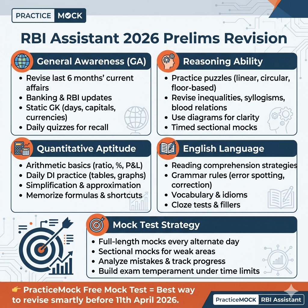 RBI Assistant 2026 Prelims: Section‑Wise Revision Tips
