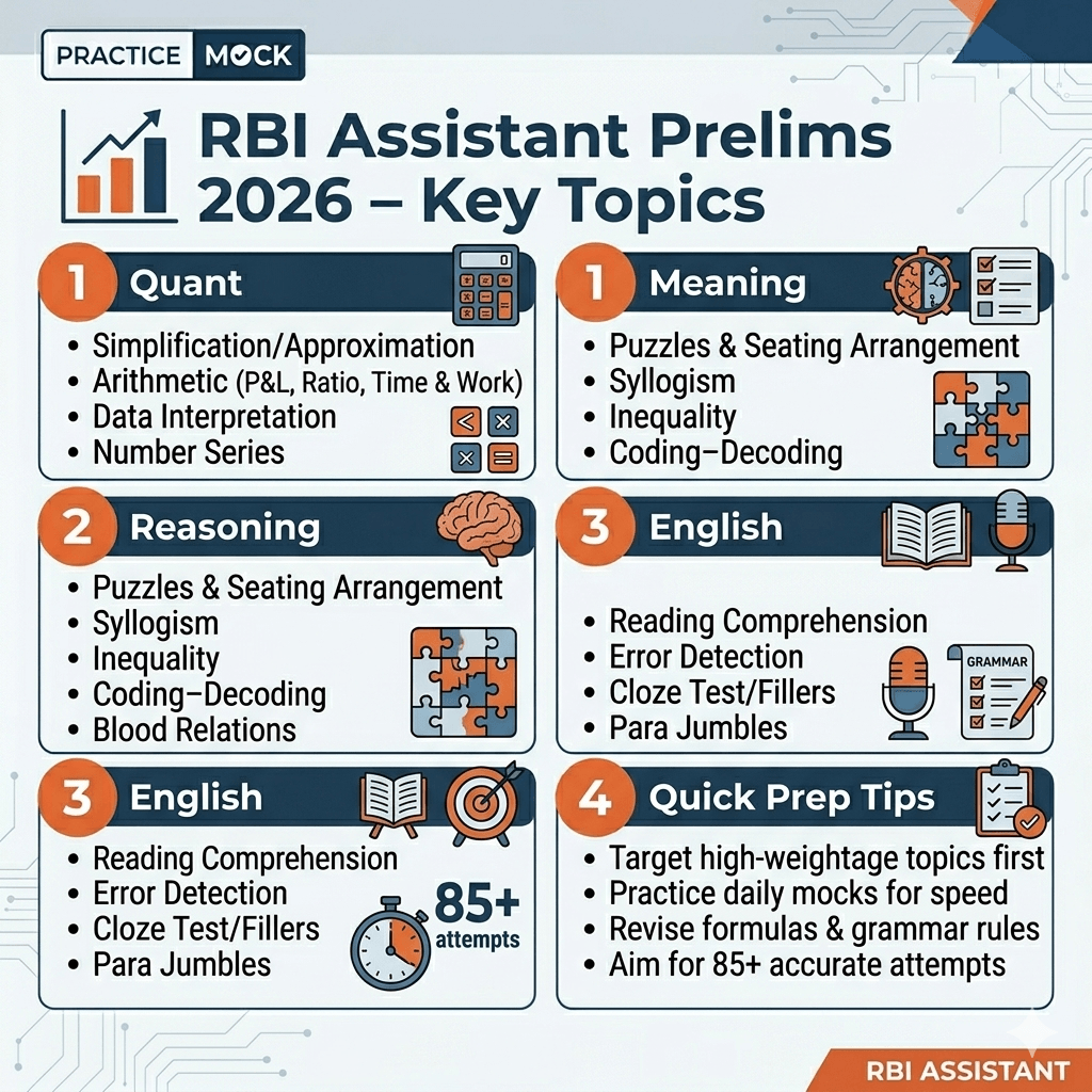 RBI Assistant Prelims 2026 Most Important Topics