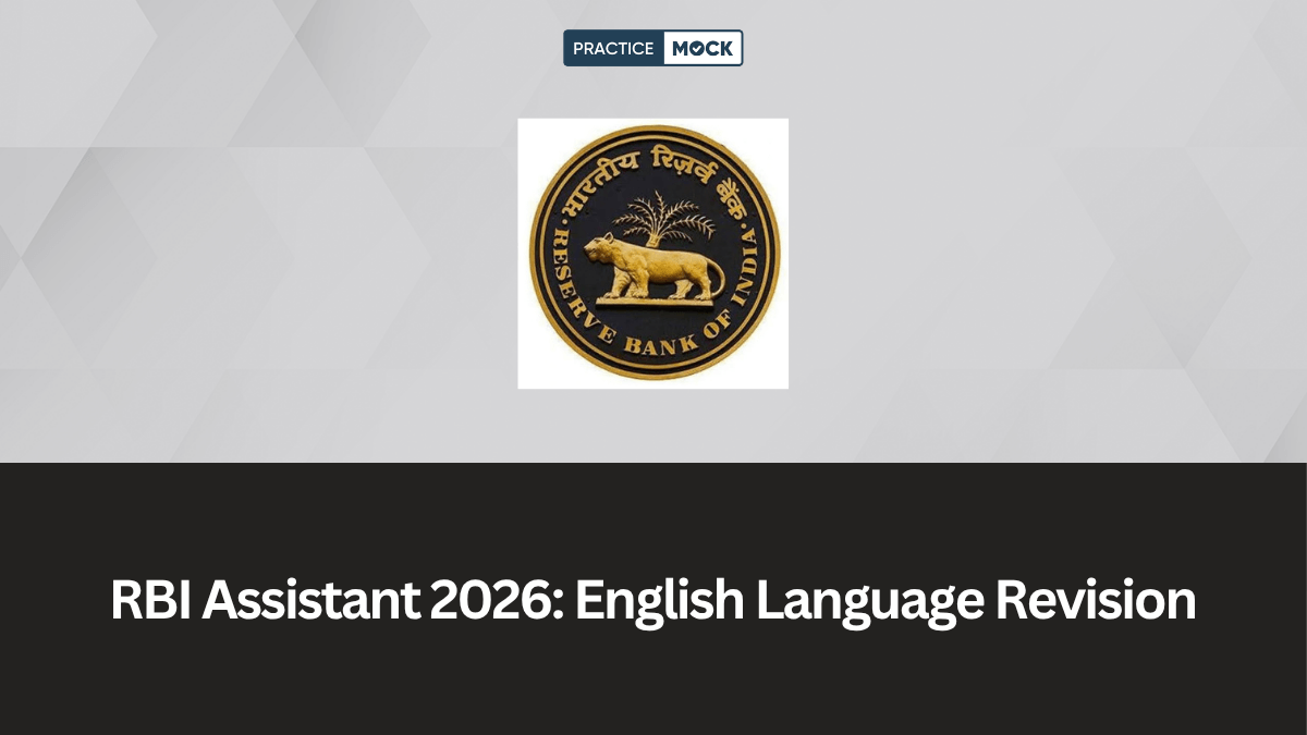 RBI Assistant 2026 Prelims: English Language Revision