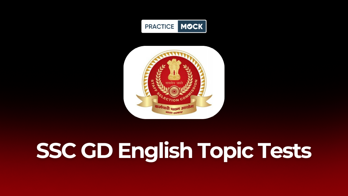 SSC GD English Topic Tests
