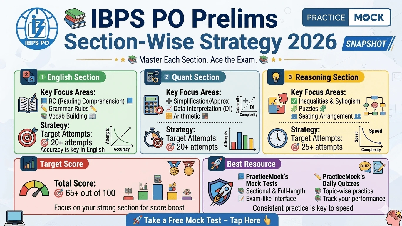 IBPS PO Prelims Section‑Wise Strategy 2026