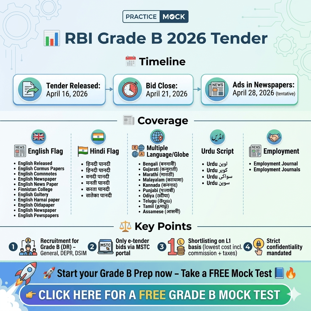 RBI Grade B 2026 Recruitment Tender 