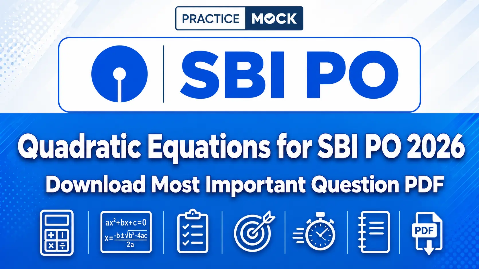 quadratic equations for sbi po 2026 important questions pdf