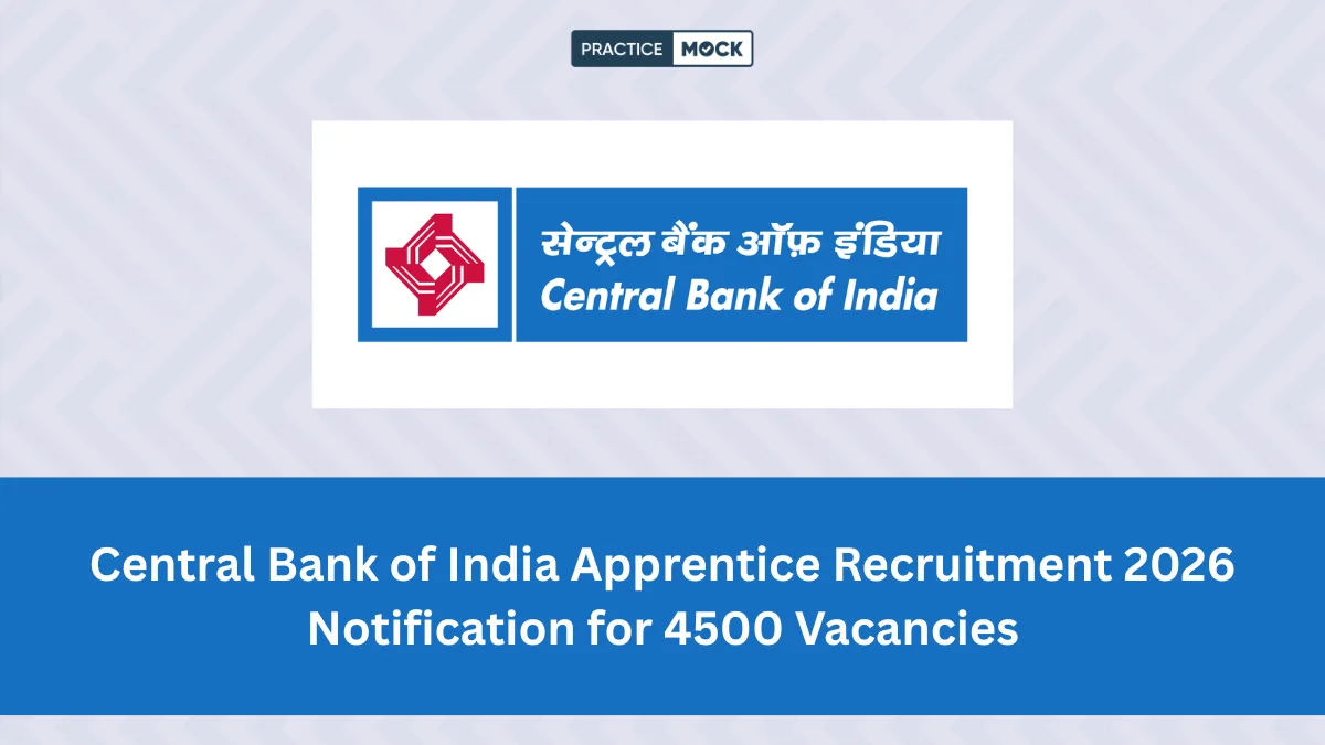 Central Bank of India Apprentice Recruitment 2026 Notification for 4500 Vacancies