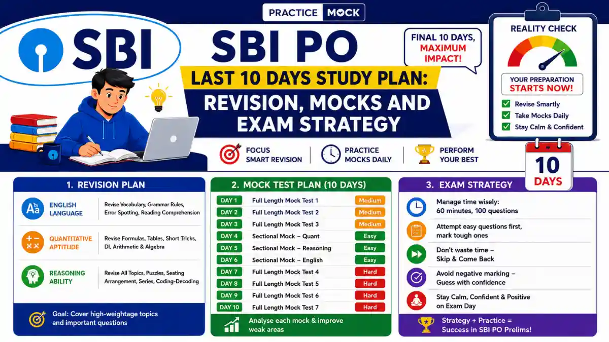 SBI PO Last 10 Days Study Plan: Revision, Mocks and Exam Strategy