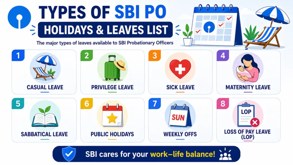 Types of SBI PO Holidays & Leaves List