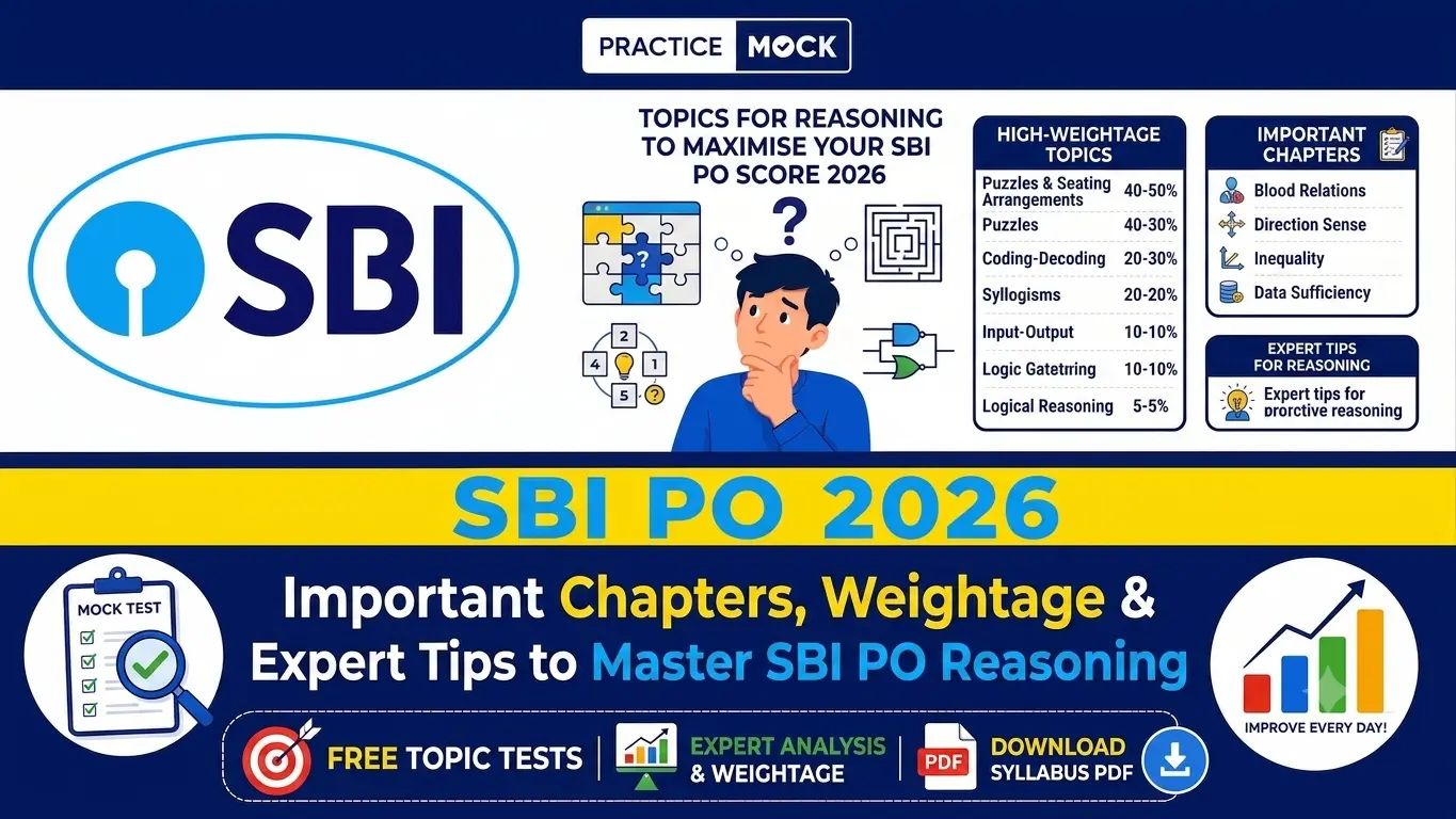 topics for reasoning to maximise your sbi po 2026