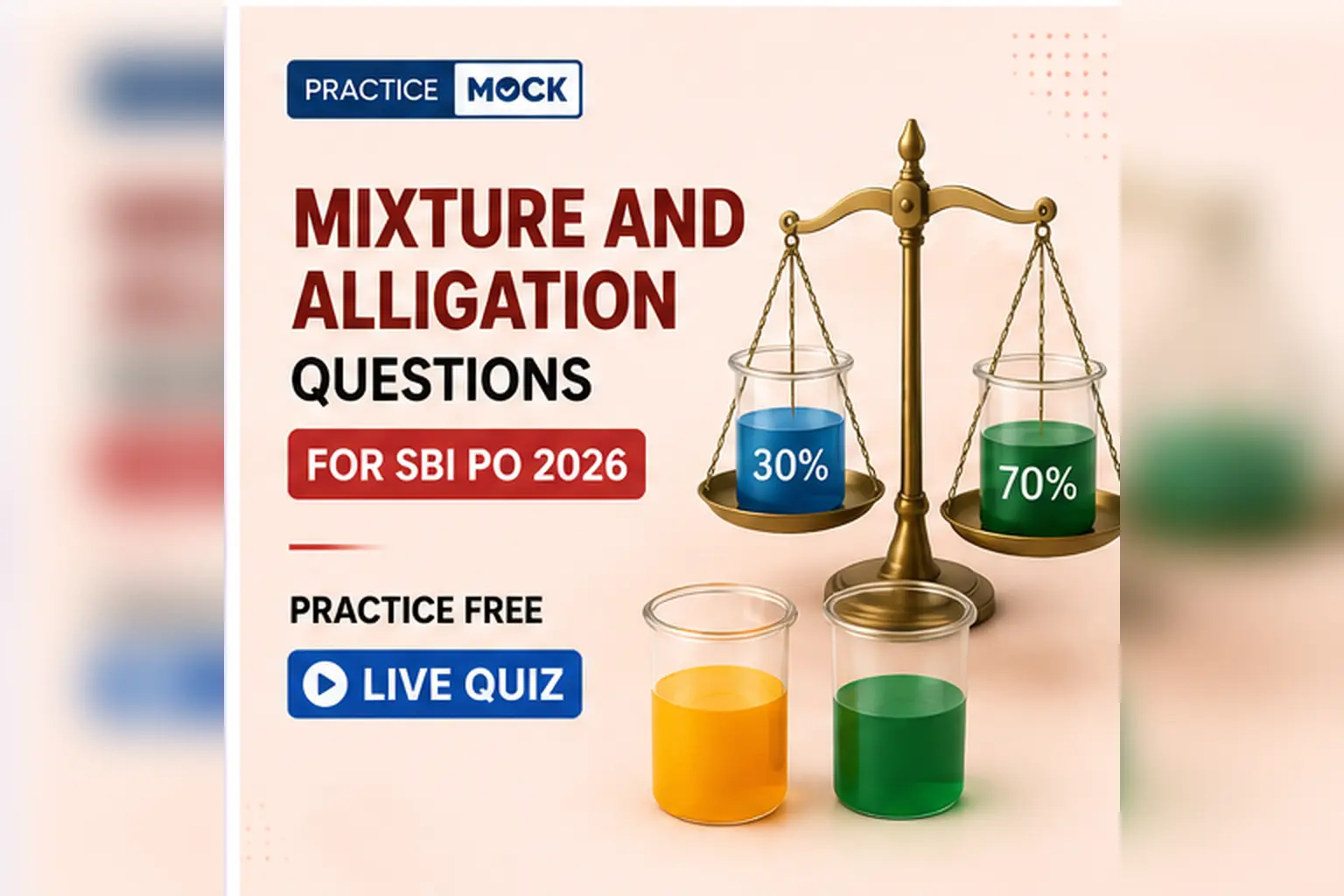 mixture and alligation questions for SBI PO free live quiz