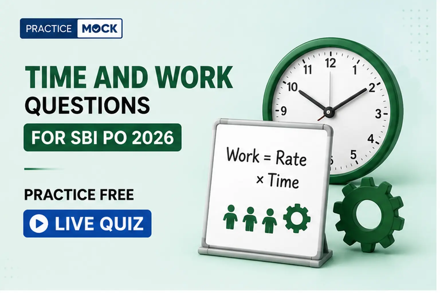 time and work questions for SBI PO free live quiz