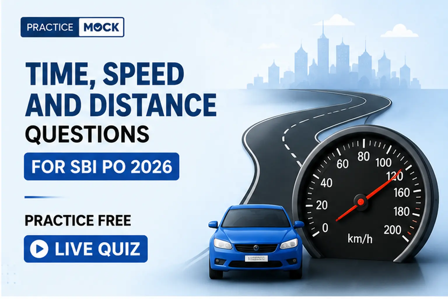 time, speed and distance free live quiz for SBI PO