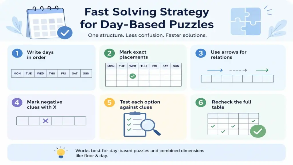 Fast Solving Strategy for Day-Based Puzzles