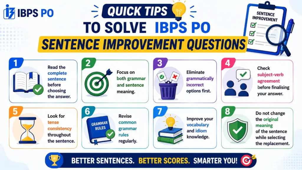 Quick Tips to Solve IBPS PO Sentence Improvement Questions