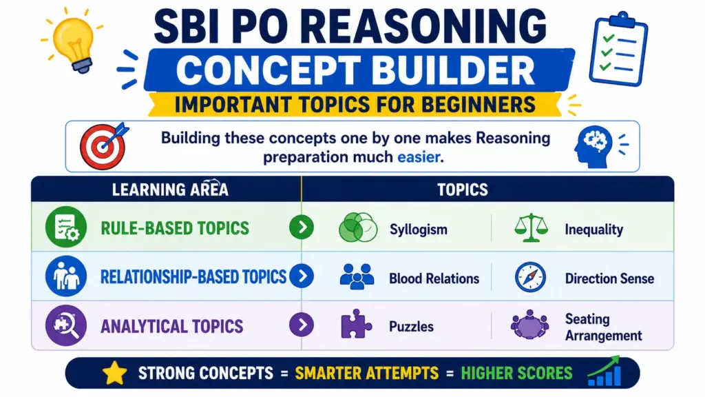sbi po reasoning important topics for beginners