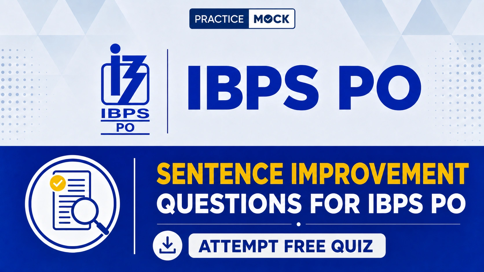sentence improvement questions for ibps po