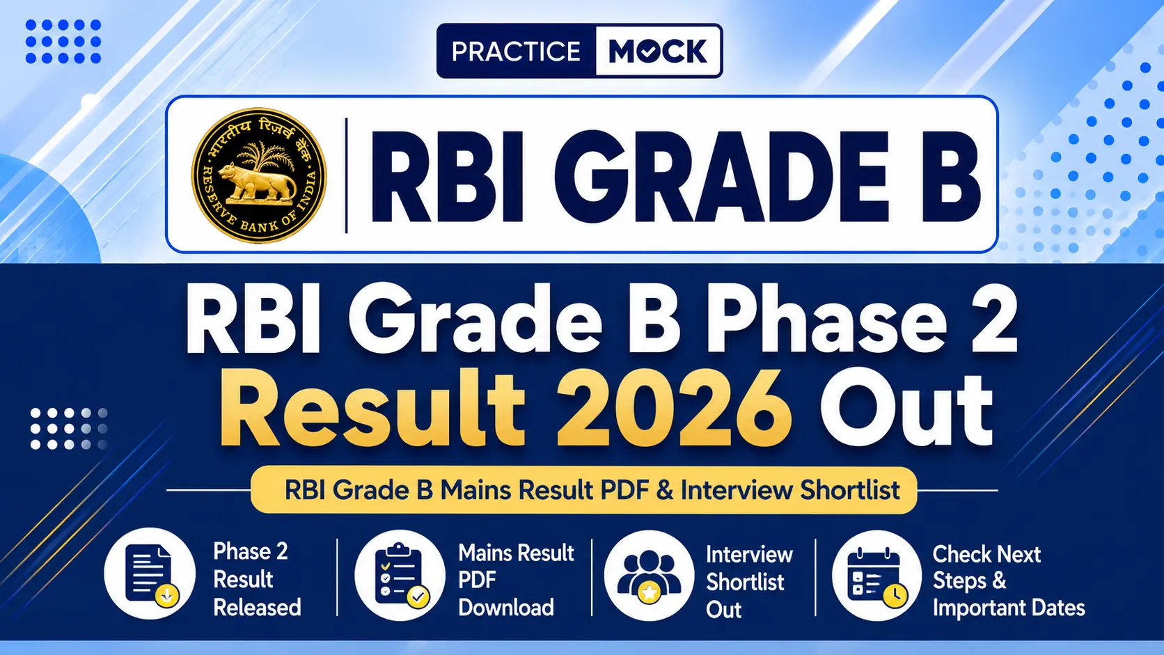 RBI Grade B Phase 2 Result 2026 Out