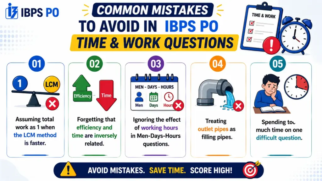 Common Mistakes to Avoid in IBPS PO Time & Work Questions