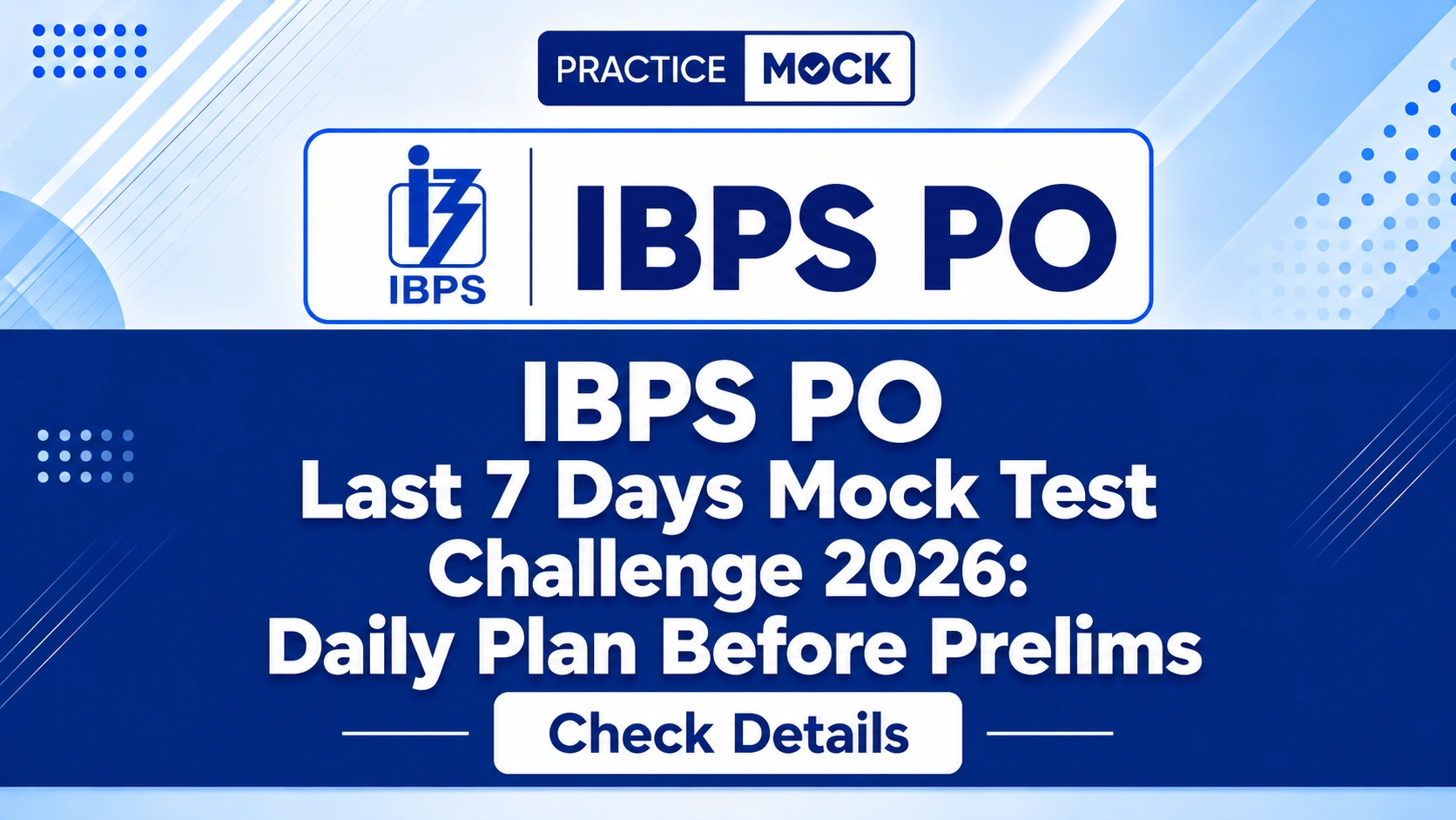 ibps po last 7 days mock challenge before prelims