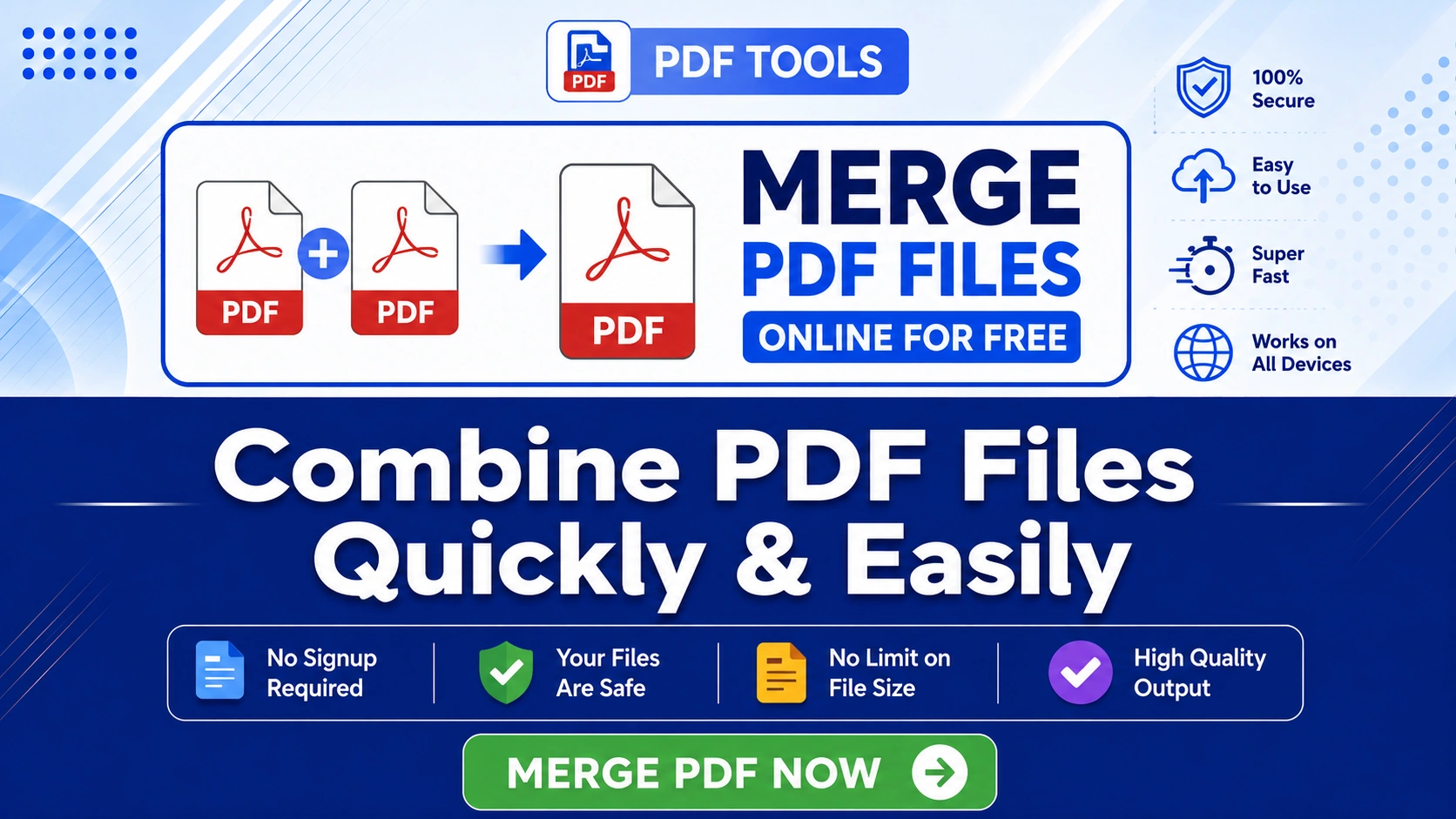 Merge PDF files online. Free service to merge PDF