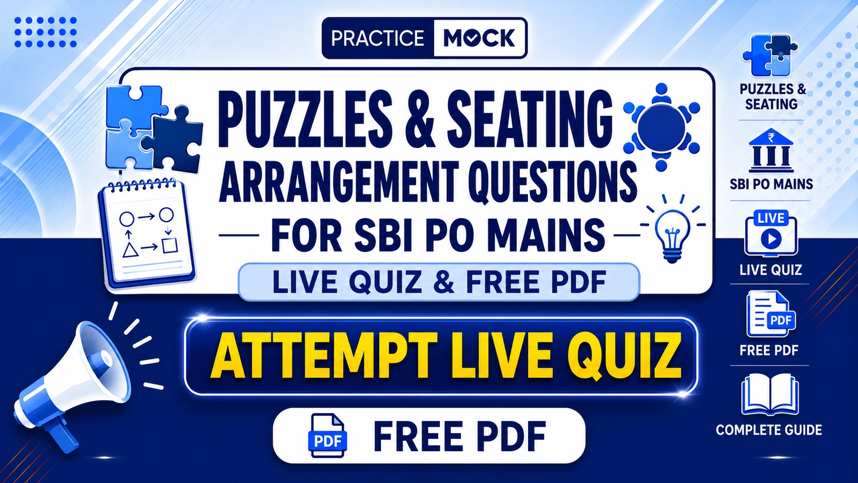 puzzles and seating arrangement questions for sbi po mains